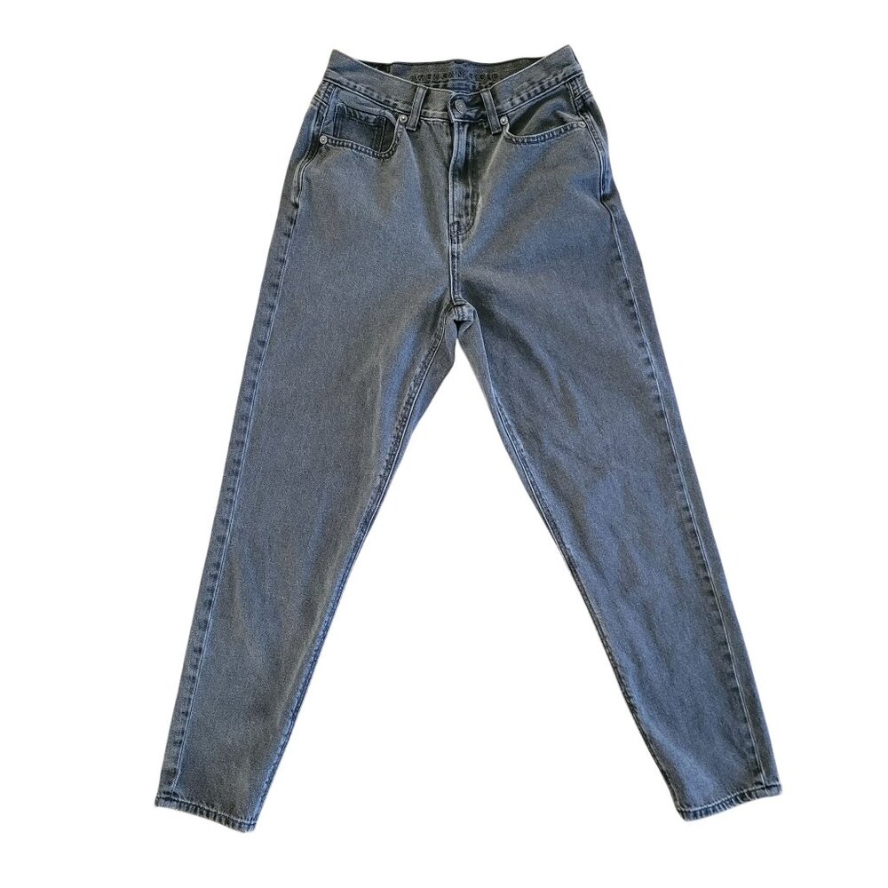 American Eagle Curvy Mom Denim Jean Womens Size 0 Black High Waisted